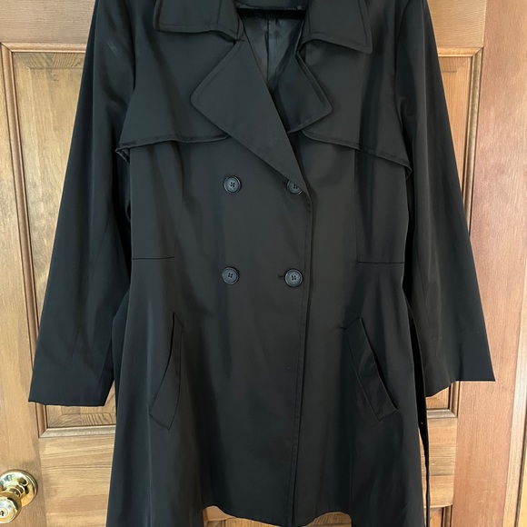 Marc Bouwer Black Trench Coat with Asymmetrical Hem size XL - Picture 2 of 5